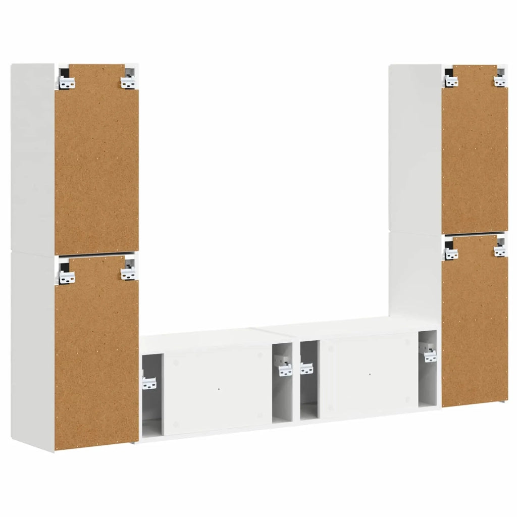 Set mobile TV 6 pcs Bianco Legno multistrato 3409105
