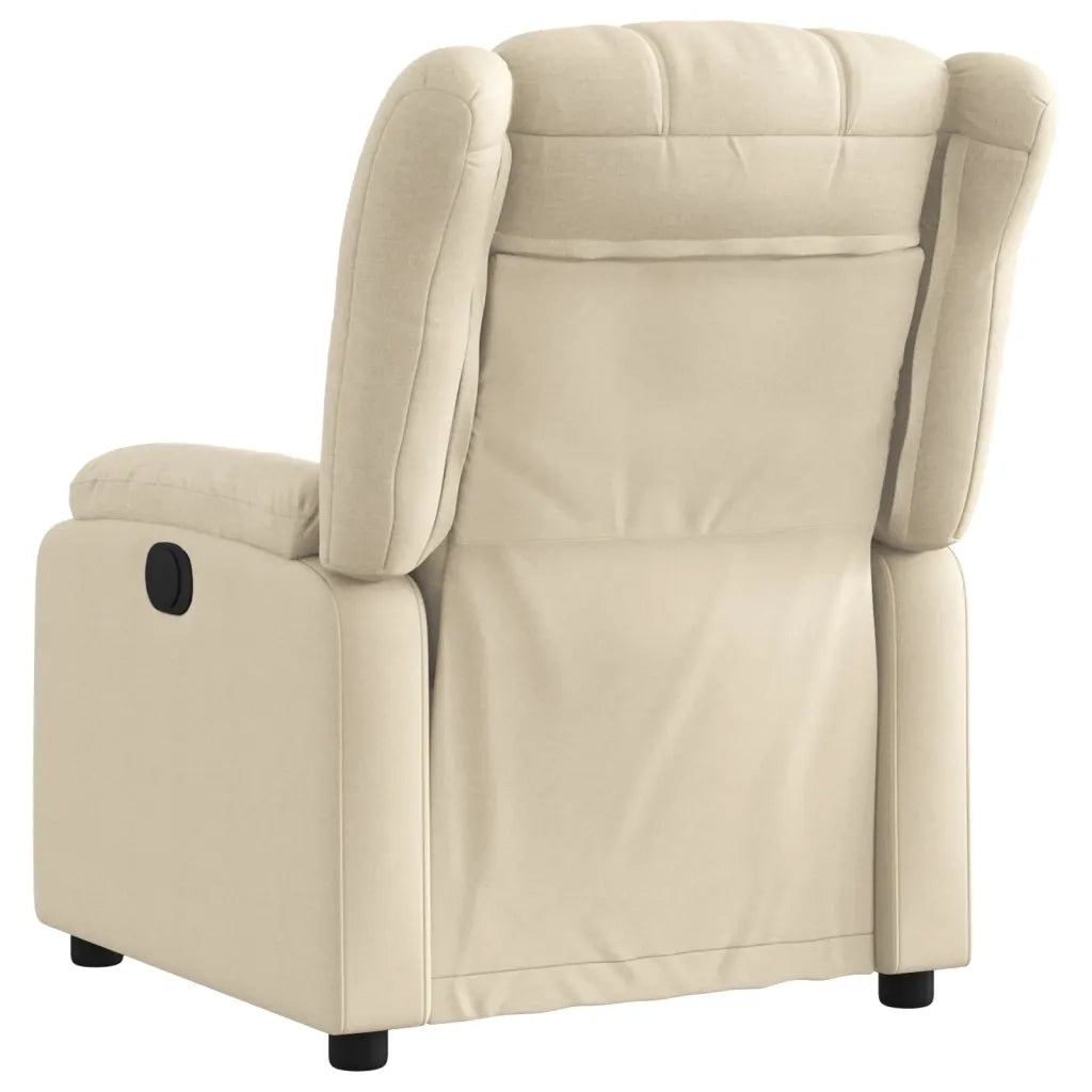 Poltrona | Sedia Relax Reclinabile in Tessuto Crema