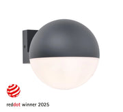 Applique esterna LOOMA grigio scuro sfera opale E27