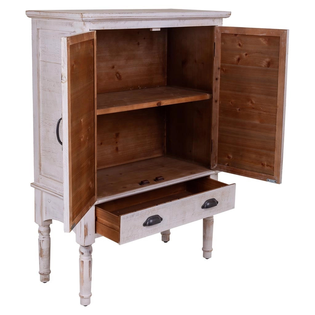 Mobile in legno intagliato bianco 80x36x110h