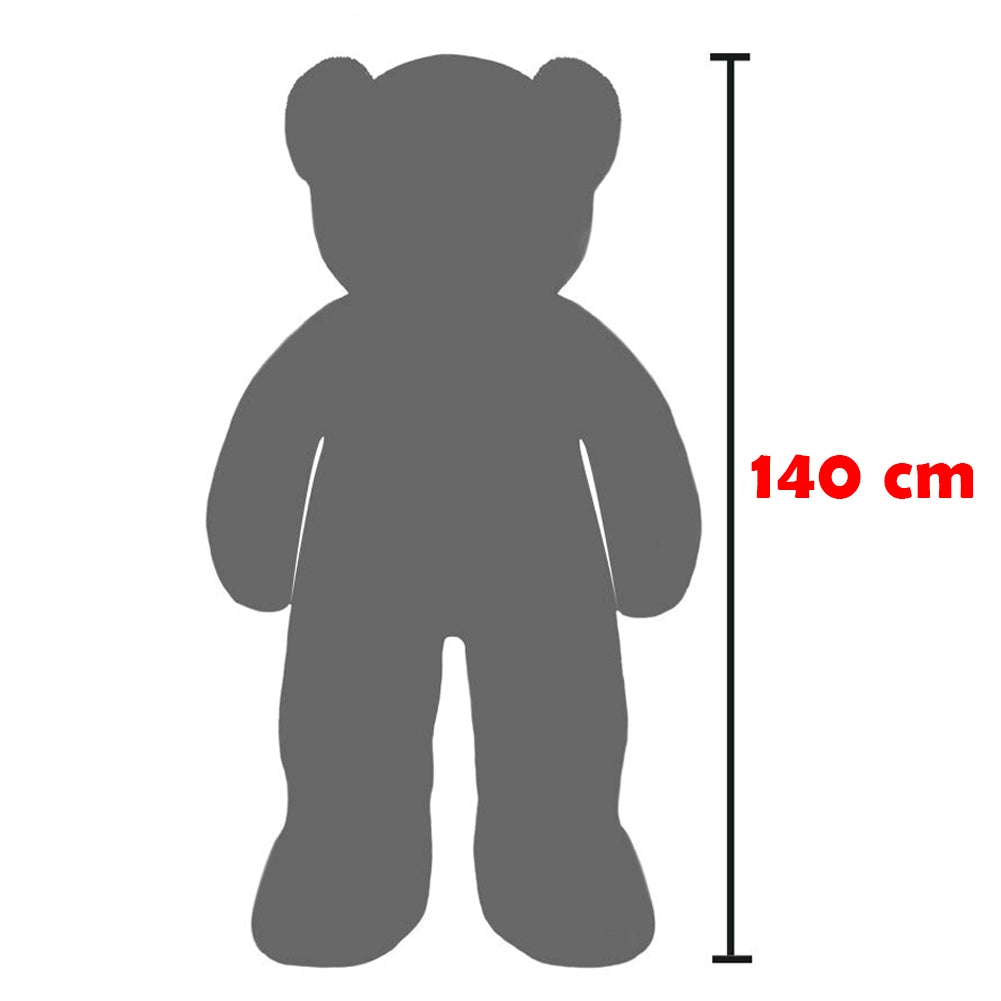 Peluche Orso Gigante XXL 140cm Orsacchiotto Morbido Bianco per Bambini