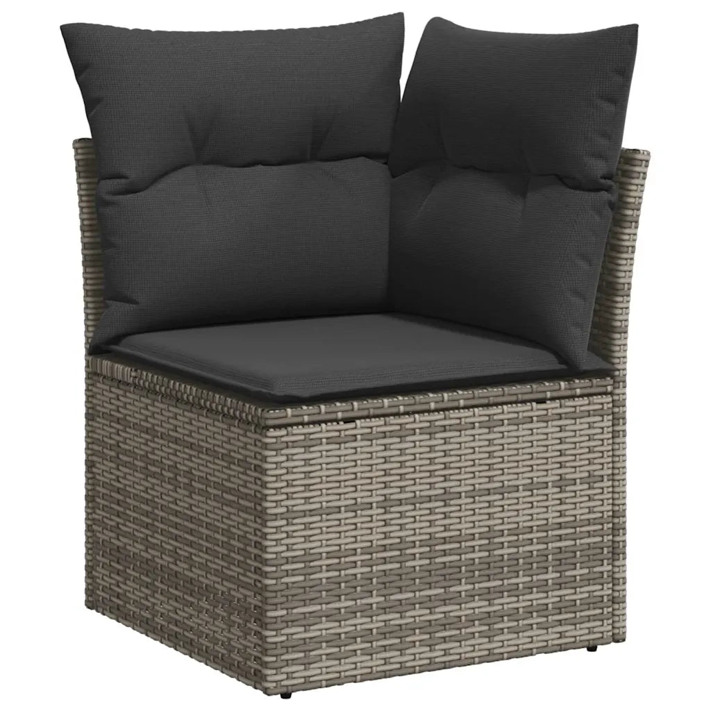 Set Divani da Giardino 7 pz con Cuscini Grigio in Polyrattan 3325696