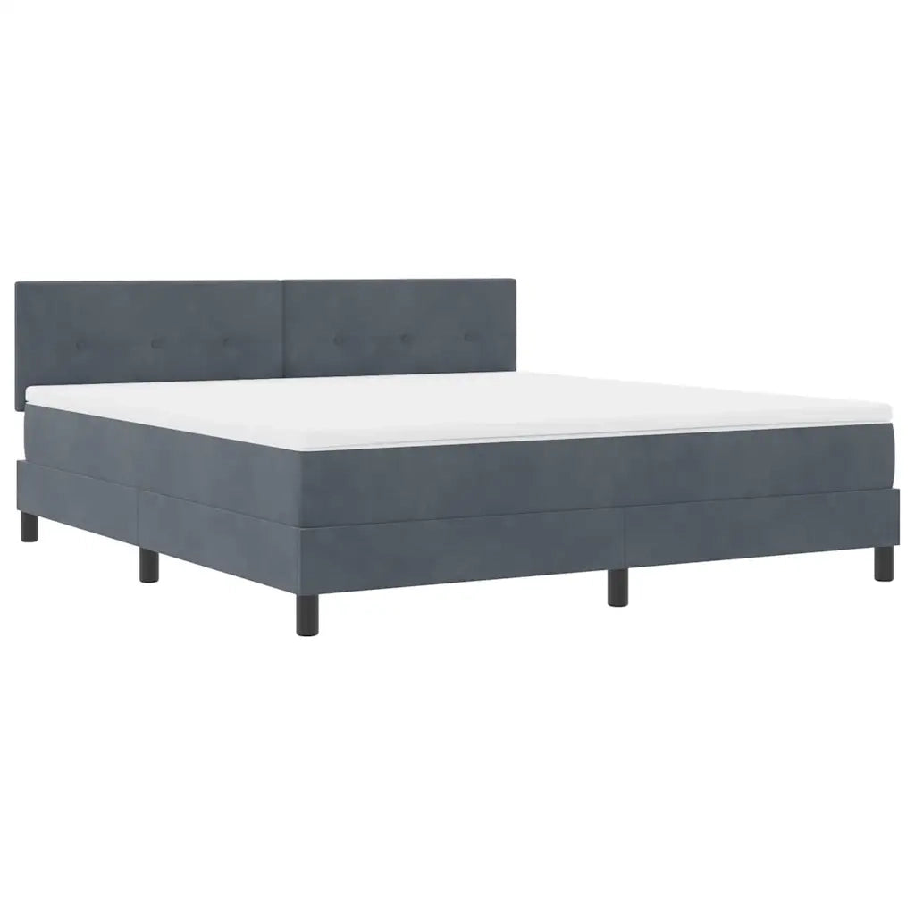 Letto a Sorgente LED con led Grigio scuro 180 x 200 cm Velluto