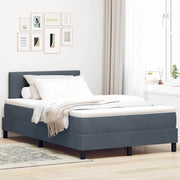Letto a Sorgente LED con led Grigio scuro 120 x 200 cm Velluto
