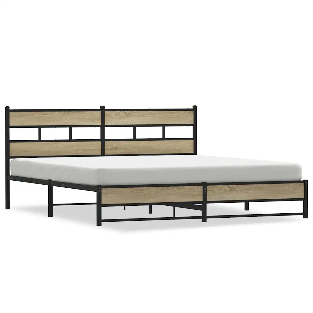 Giroletto senza Materaso in Metallo Rovere Sonoma 200x200 cm
