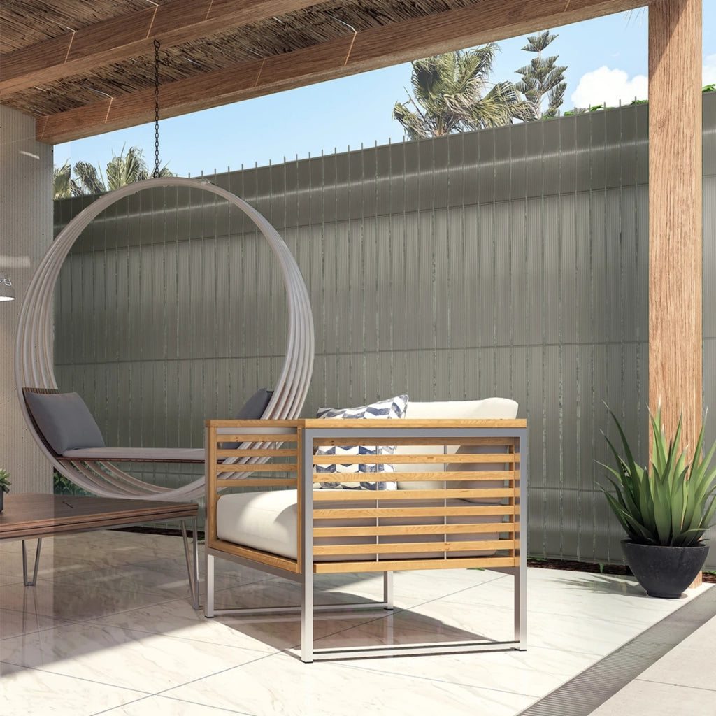 IDMarket - Set di lamelle oscuranti, arella in PVC grigio chiaro L.60 m per pannello a rete