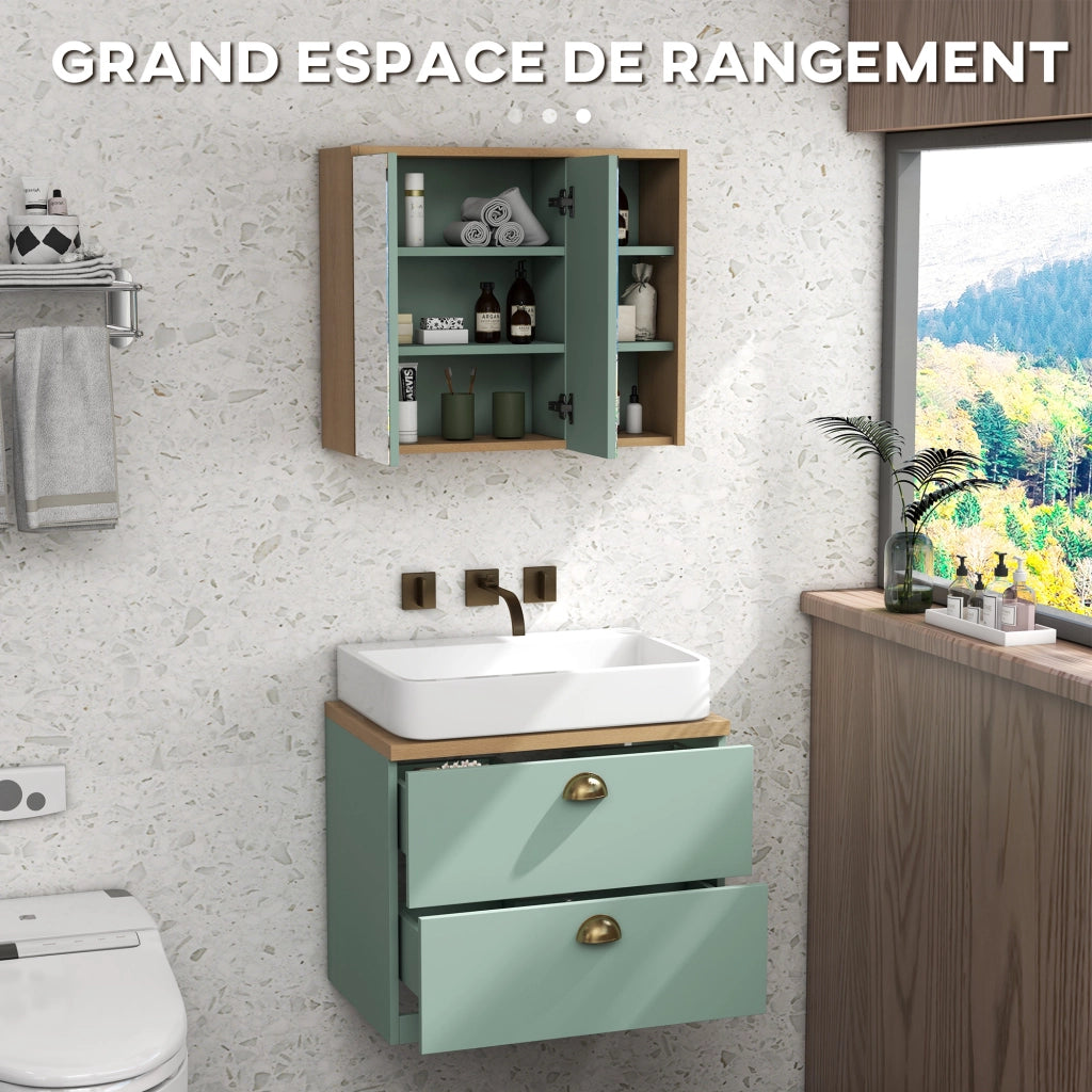 Mobile da bagno con ante e cassetti ¨C Minimal ¨C verde