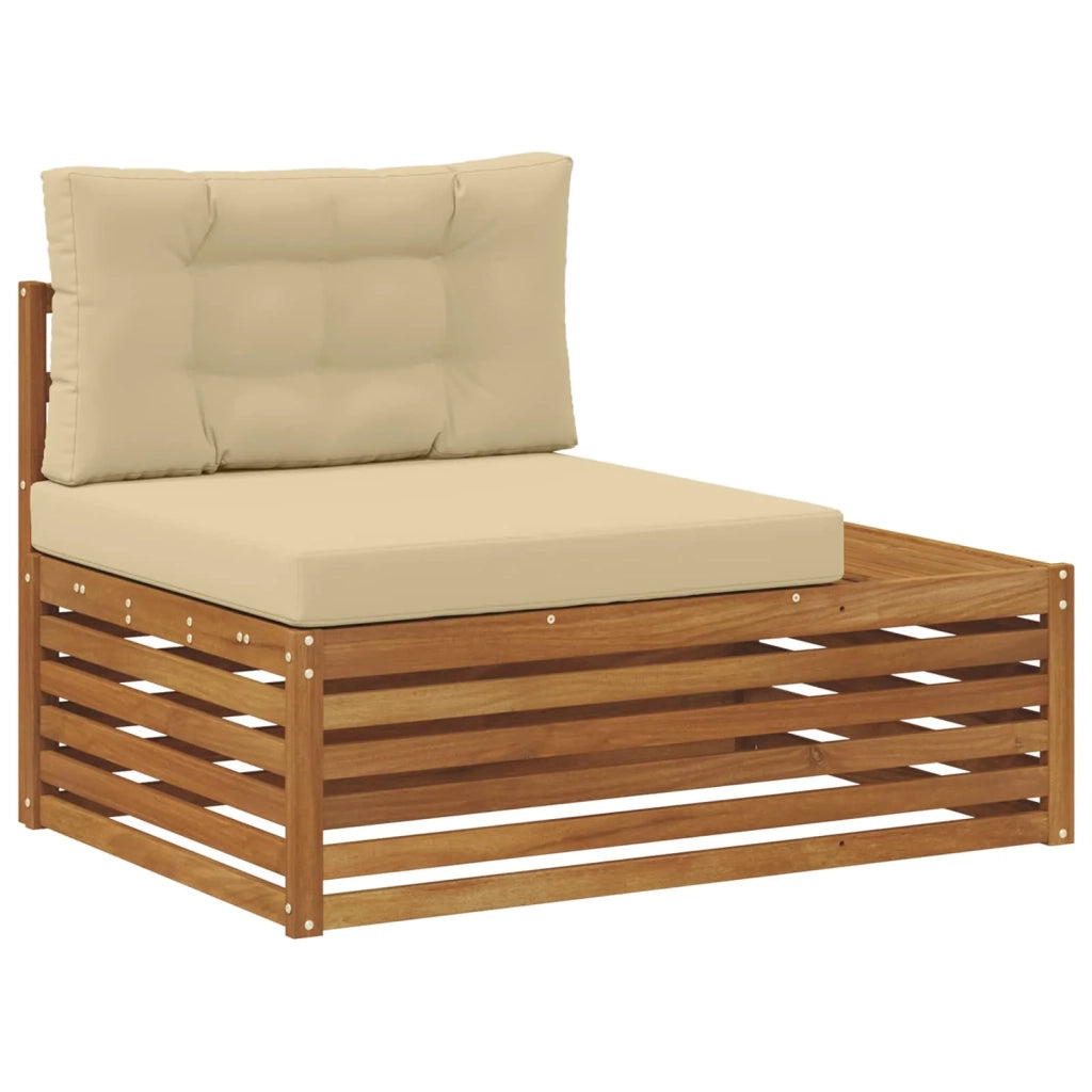 Set di divani da esterno con cuscino 5 Pezzo Naturale e Beige 3374098