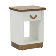 Comodino VKH15, Bianco, MDF, 48x40x62 cm