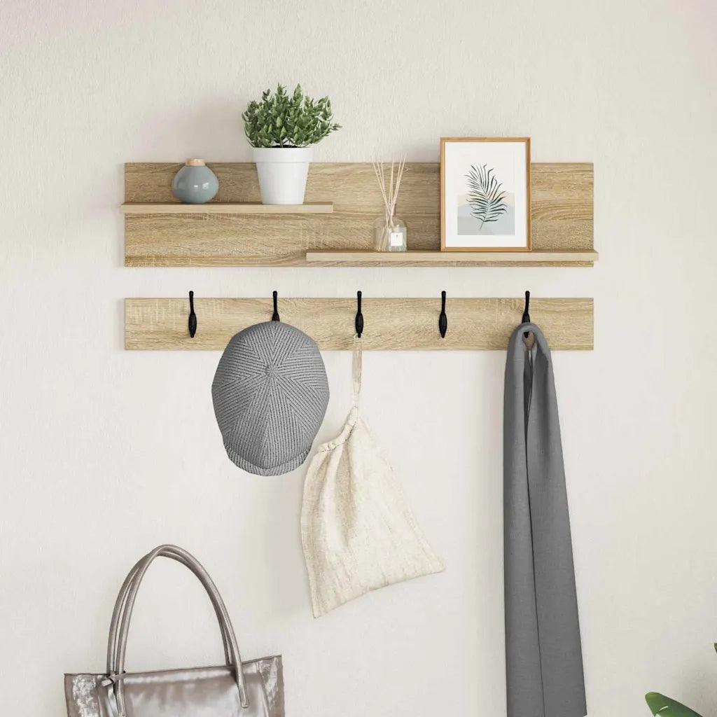Appendiabiti a muro Rovere Sonoma 90 x 15 x 36 cm 874421