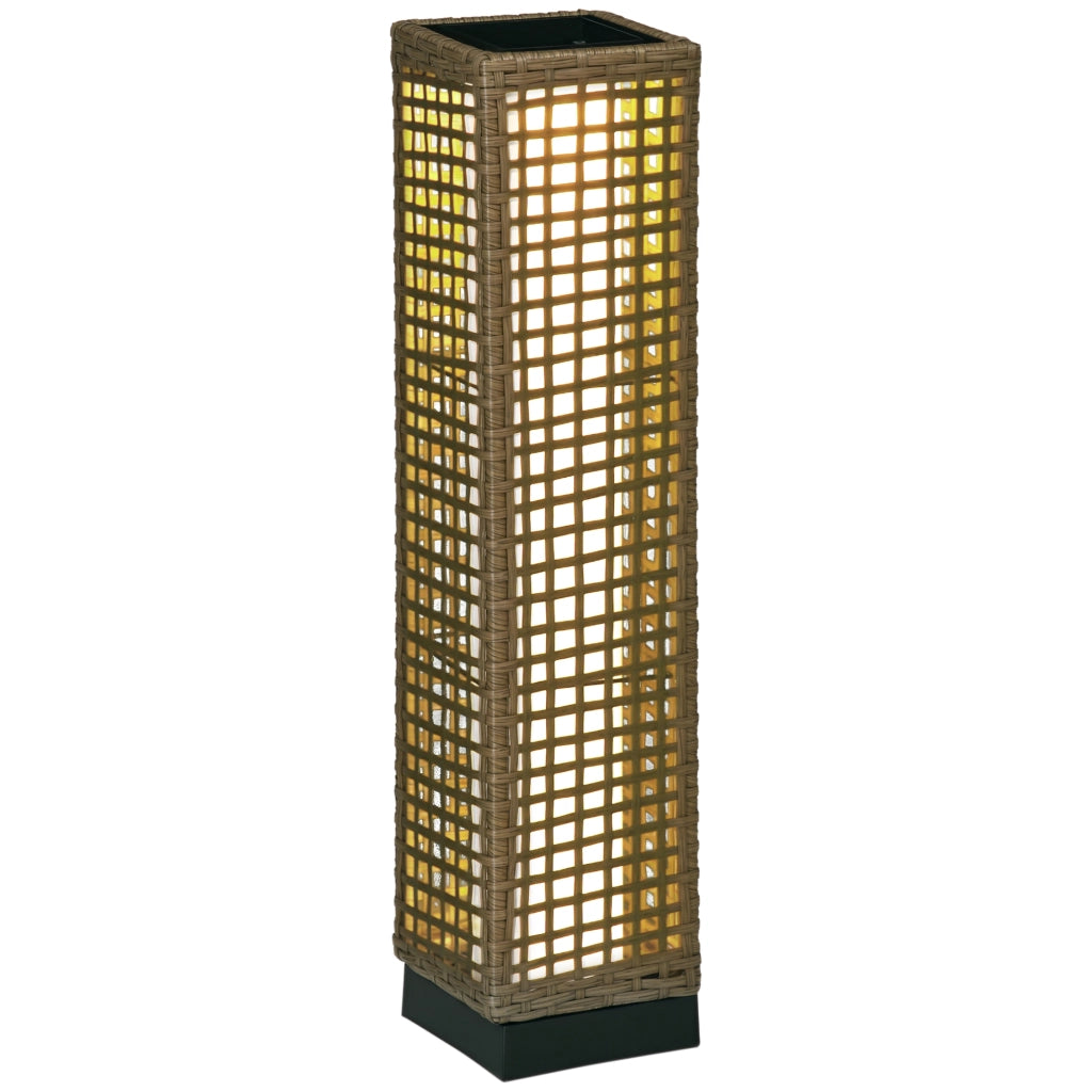 Lampada da giardino solare ¨C Minimal ¨C resina intrecciata 15.5x15.5x69 cm
