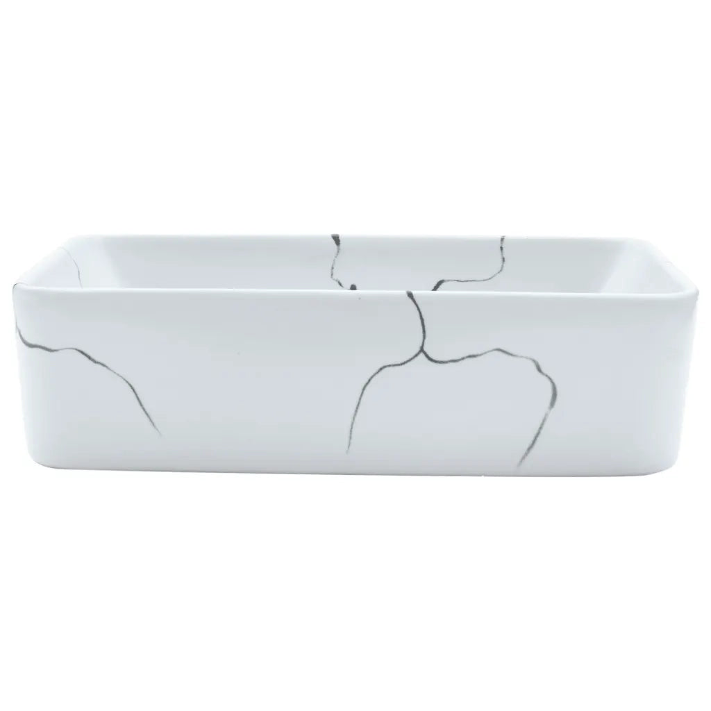 Lavabo da Appoggio-Lavandino-Lavello Bianco Rettangolare 46x35,5x13 cm Ceramica