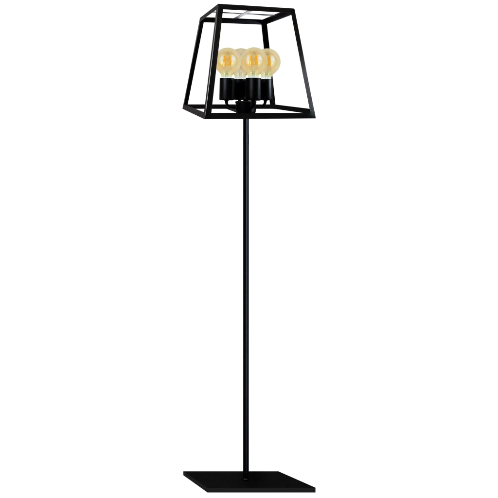 Lampada da terra FINLAND nera 4xE27 in alluminio Polux