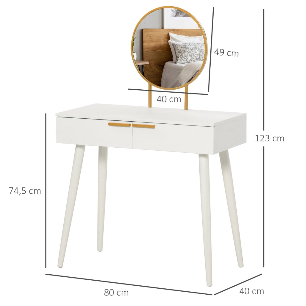 Cassettiera con specchio ¨C Minimal ¨C 80x40x123 cm bianco