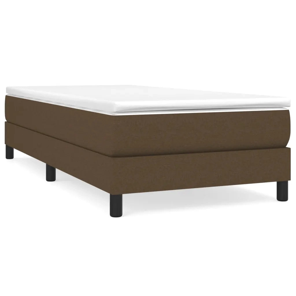 Giroletto a Molle con Materasso-Struttura Letto Marrone Scuro 90x200 cm Tessuto 176551