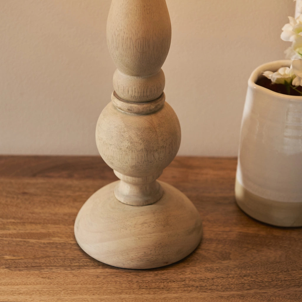 Base lampada da tavolo rustica legno naturale B22 Endon