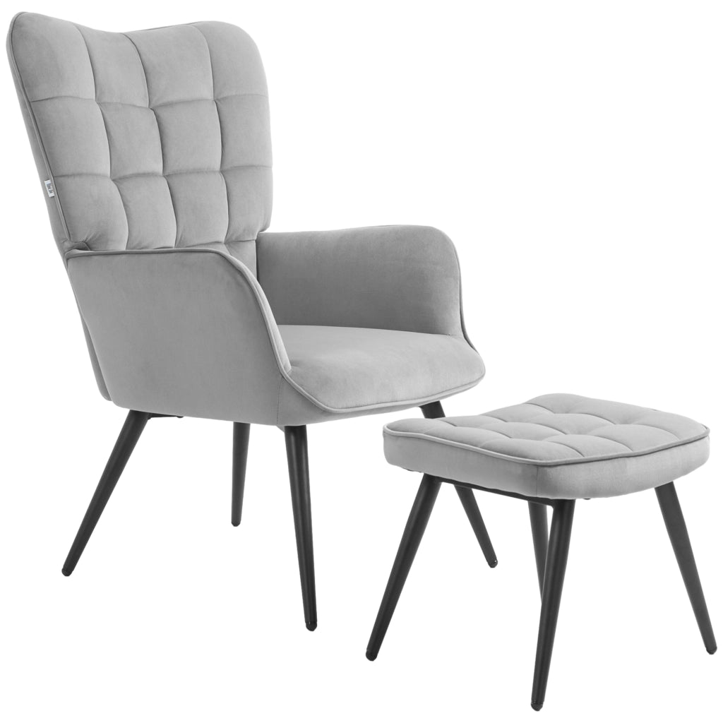 Poltrona Relax con Ottomana ¨C Minimal ¨C Grigio