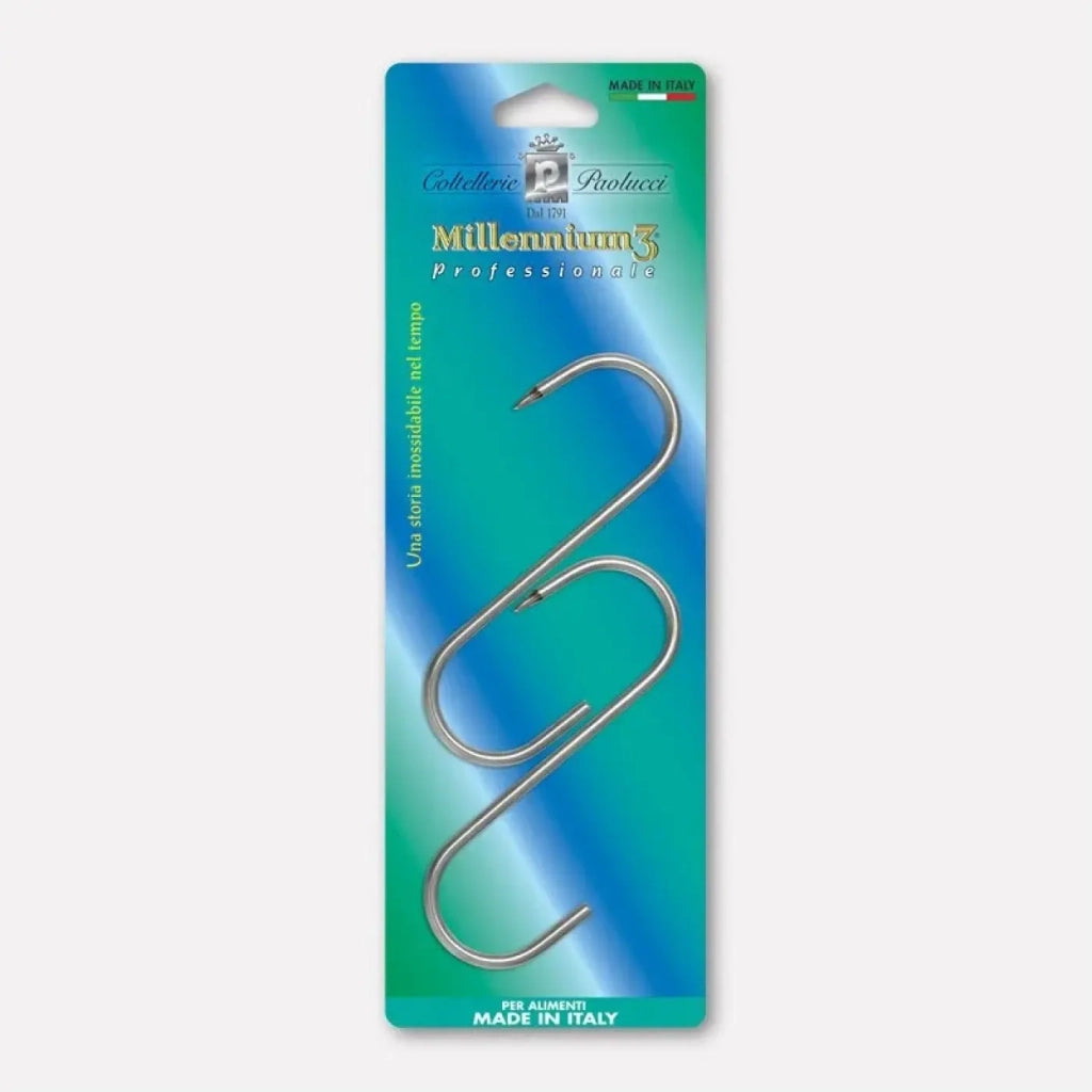 Set 6 pezzi gancio a S in acciaio inox 140x5 mm