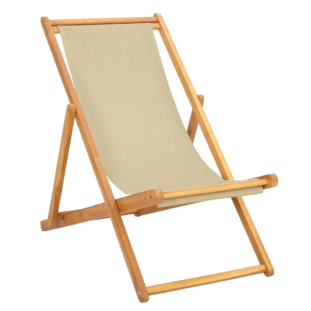 Sedia da Giardino | Sedia da spiaggia Beige Legno di teak solido