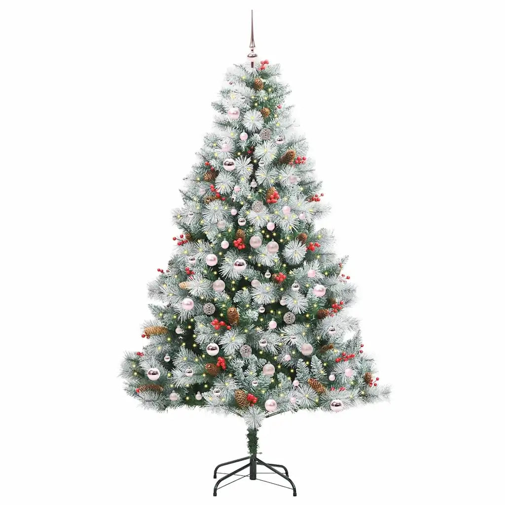 Albero di Natale artificiale Verde e bianco 210 cm 3395190