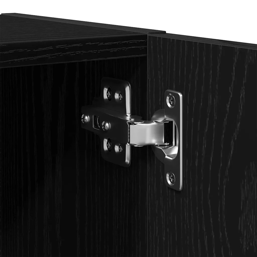 Mobile da Bagno | Armadio da bagno Rovere Nero 32x25,5x190 cm in Legno Multistrato