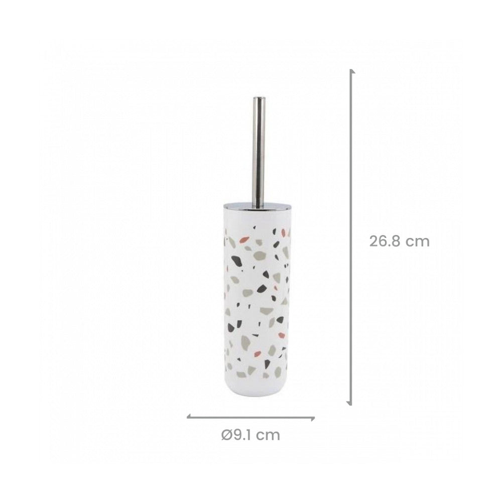 Trade Shop - Portascopino Graniglia In Plastica Bianco Multicolore 9.1x26.8 Cm Scopino 69843 -