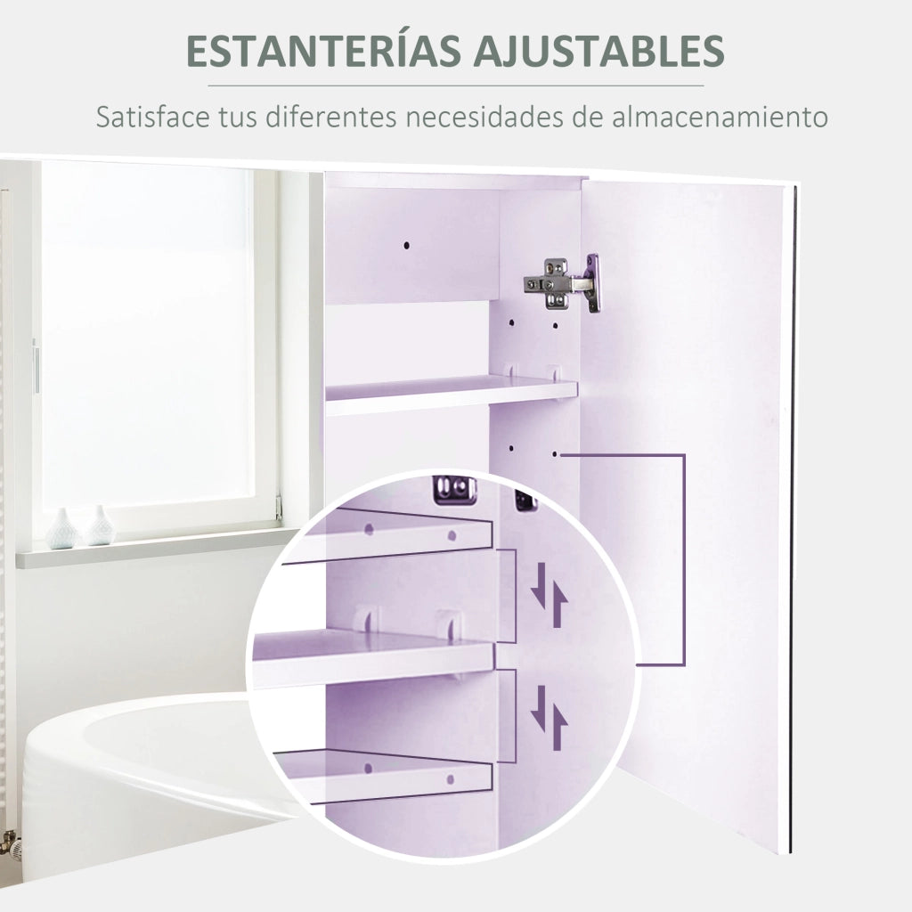 Armadio Bagno con Specchio ¨C Minimal ¨C Lilla Chiaro 80x15x60 cm