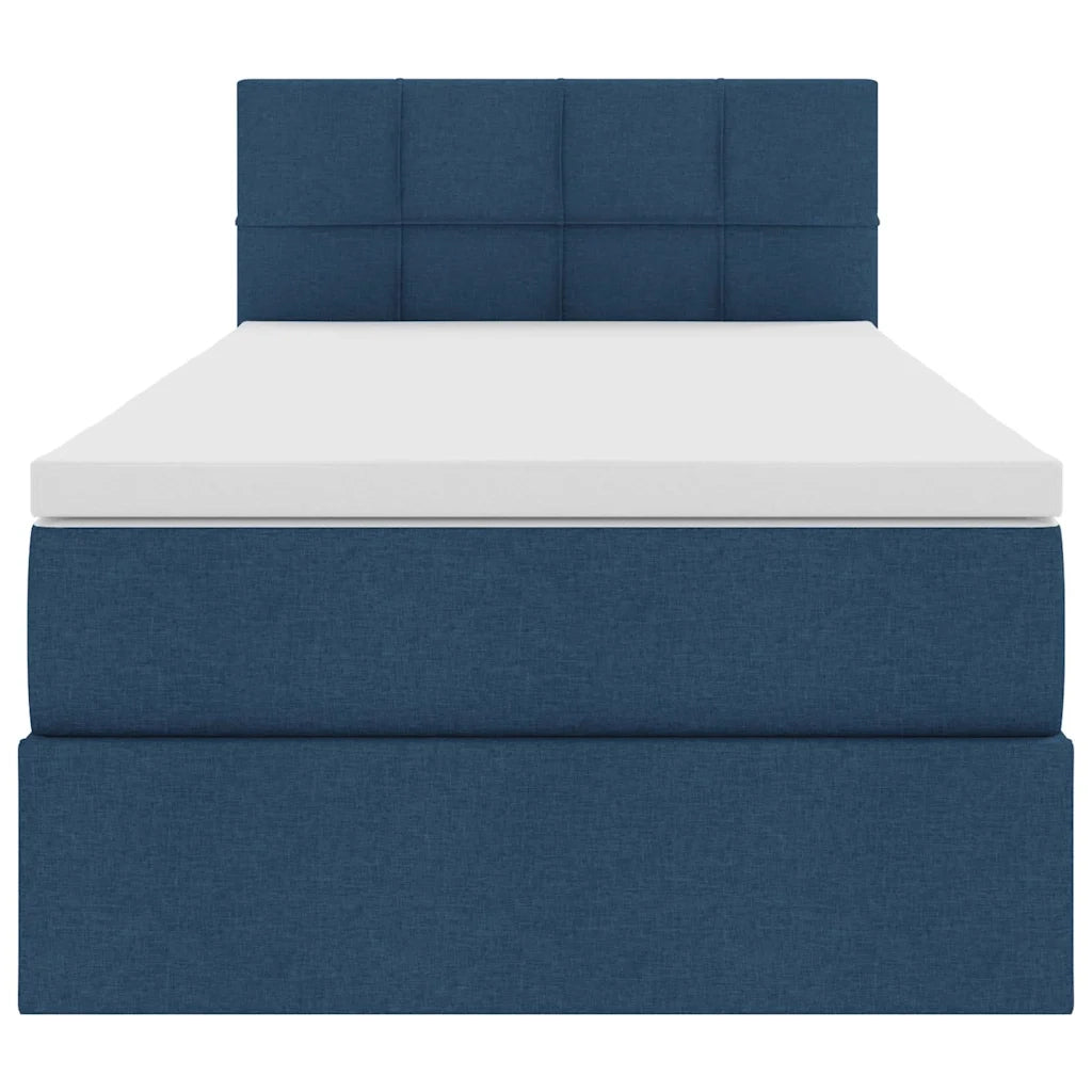 Letto con contenitore e LED con led Blu 100 x 200 cm Tessuto 3371129