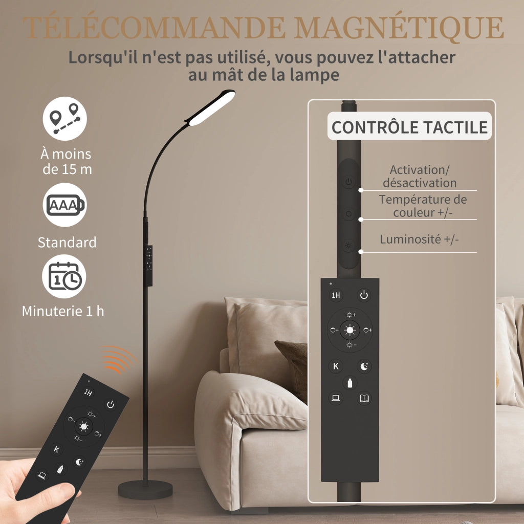 Lampada da terra con telecomando ¨C Xylo ¨C controllo touch dimmerabile nero