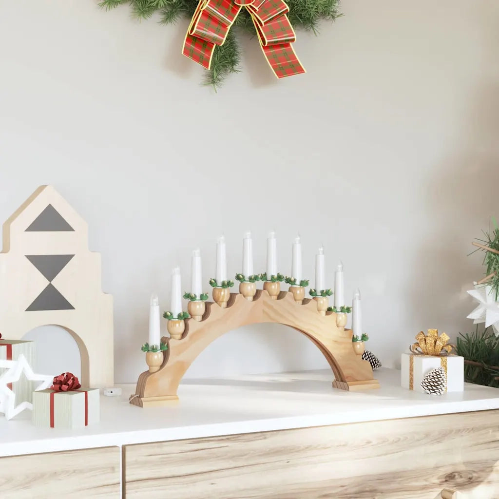 Arco di Candele di Natale con 10 Candele LED-Decorazioni natalizie Marrone