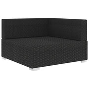 Poltrona Modulare ad Angolo 1 pz con Cuscini in Polyrattan Nero 46798