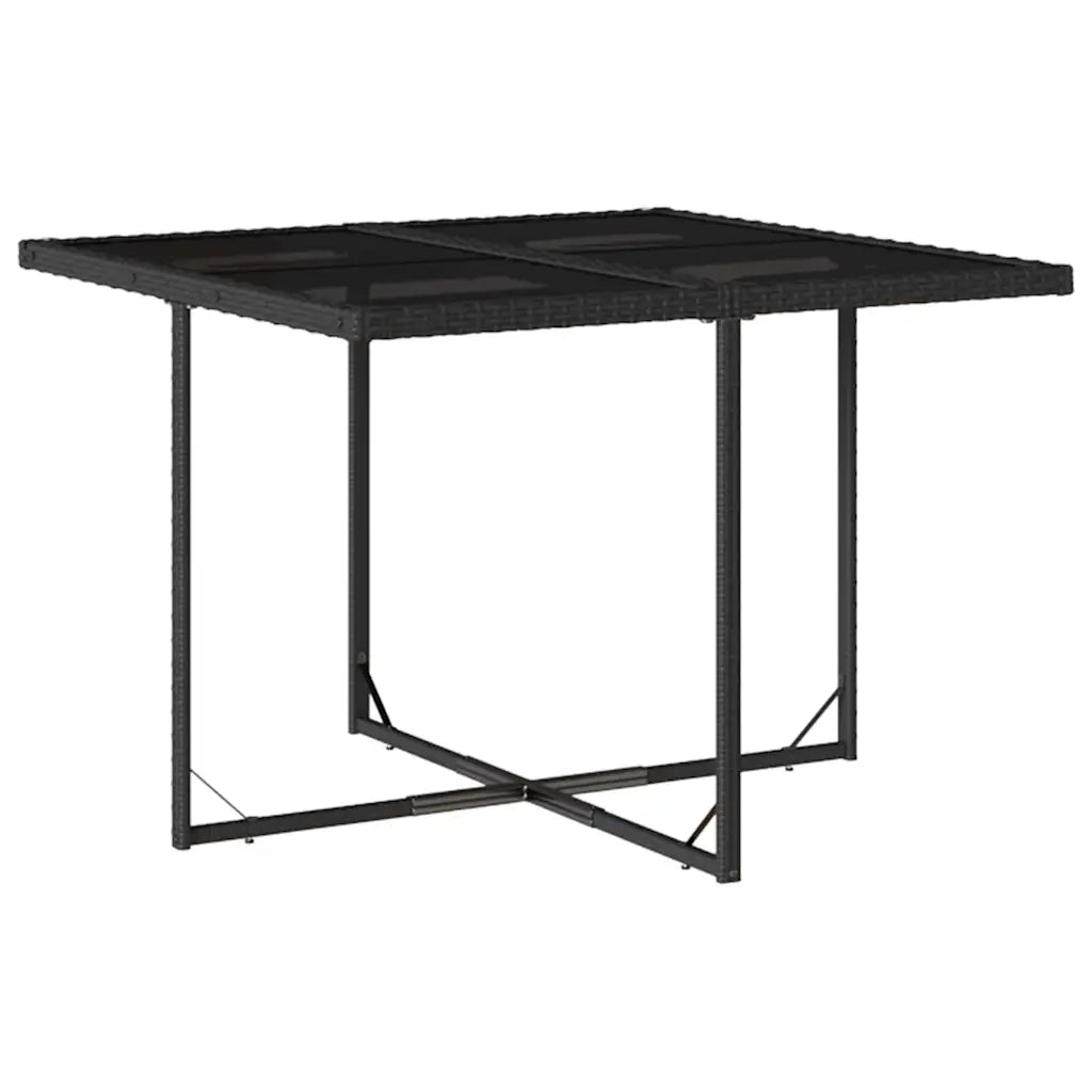 Set da Pranzo da Giardino 9 pz con Cuscini Nero in Polyrattan 3211375