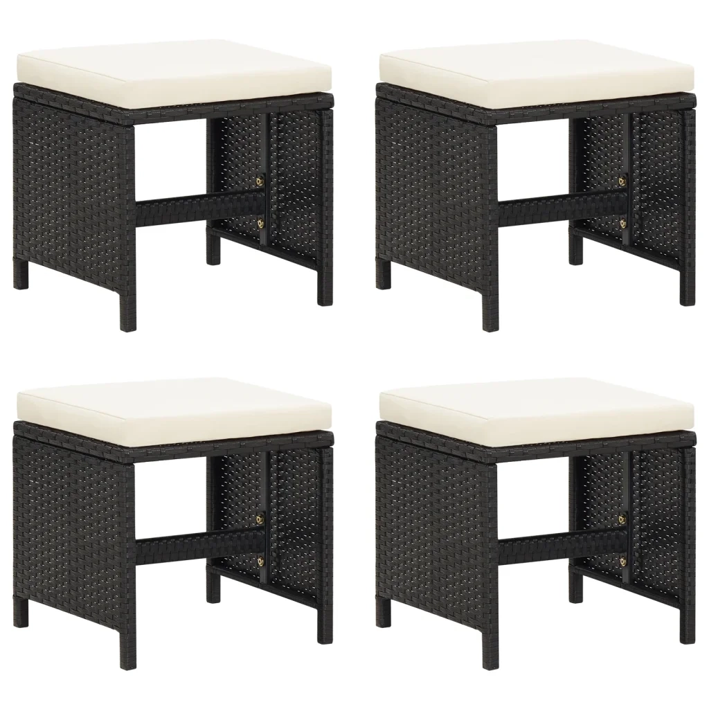 Set da Pranzo da Giardino 21 pz con Cuscini in Polyrattan Nero 3095669
