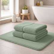 Sanenere, set di Asciugamani 100% Cotone set da 2, Verde Menta