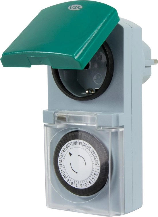 Timer esterno meccanico - 1 pezzo - analogo - timer esterno - affidabile - interfaccia facile - comfort in casa e giardino