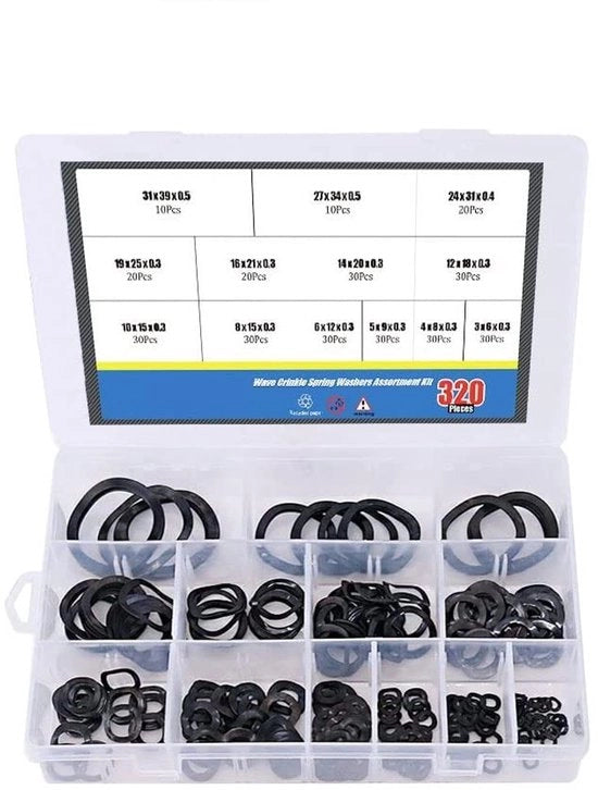 Set di Viti in Acciaio di Carbonio di Alta Qualità - 320 Pezzi - Resistente alle Sollecitazioni - Elastico - Resistente al Rumore - Duraturo - Regolabile