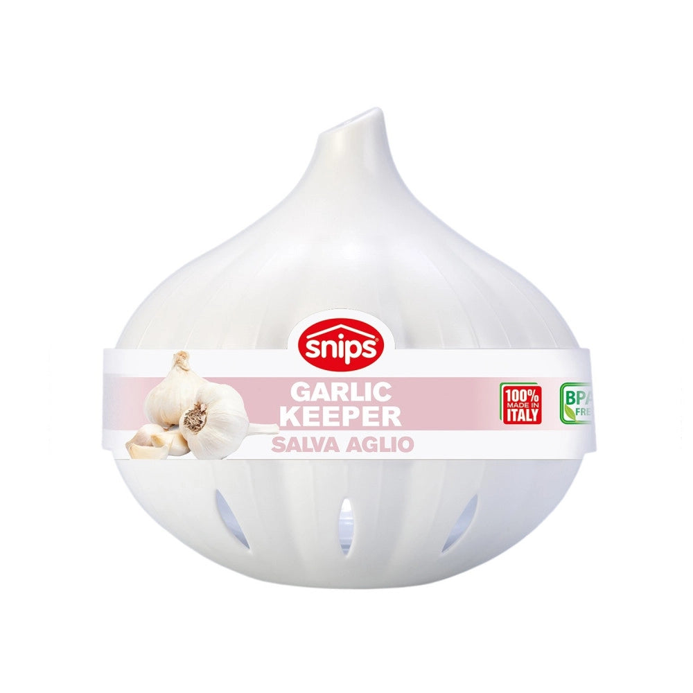 Trade Shop - Contenitore Salva Aglio Salva Freschezza In Plastica Trasparente E Bianco -