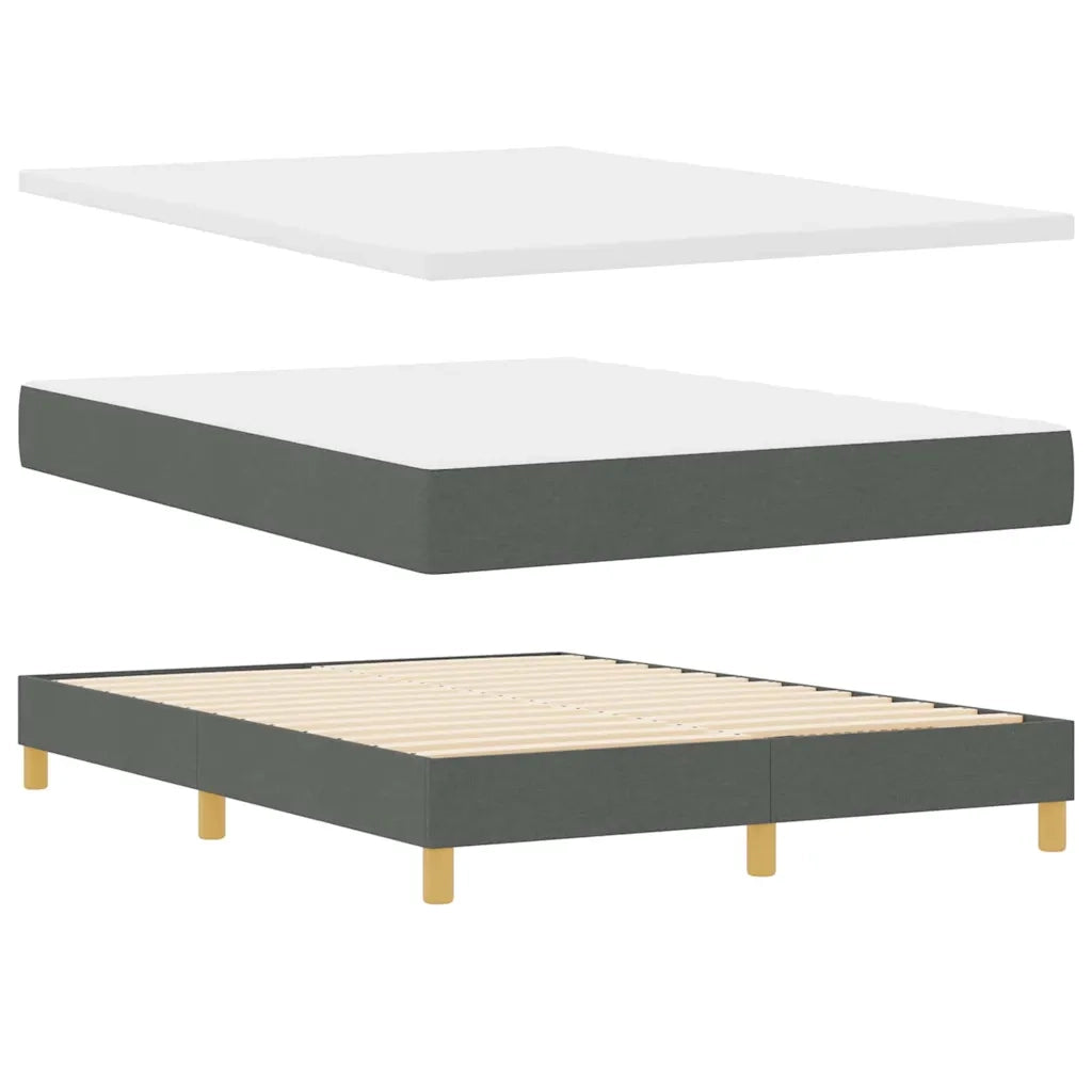 Letto a Sorgente LED con led Grigio scuro 140 x 200 cm Tessuto