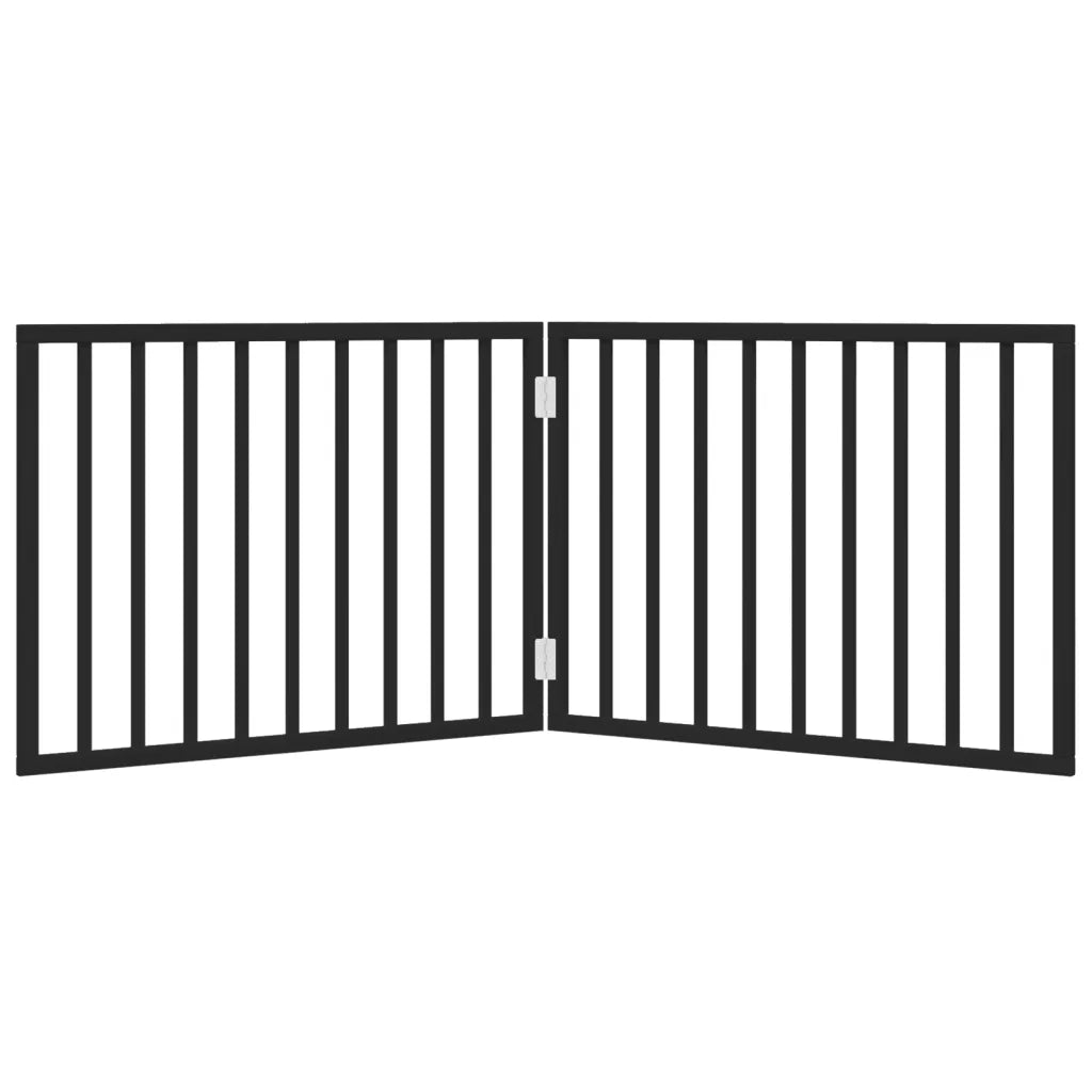 Cancelletto per cani pieghevole 2 pannelli nero 160 cm in legno di pioppo 352192
