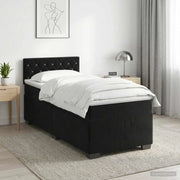 Letto box spring con materasso Nero 90 x 200 cm Velluto 3450634
