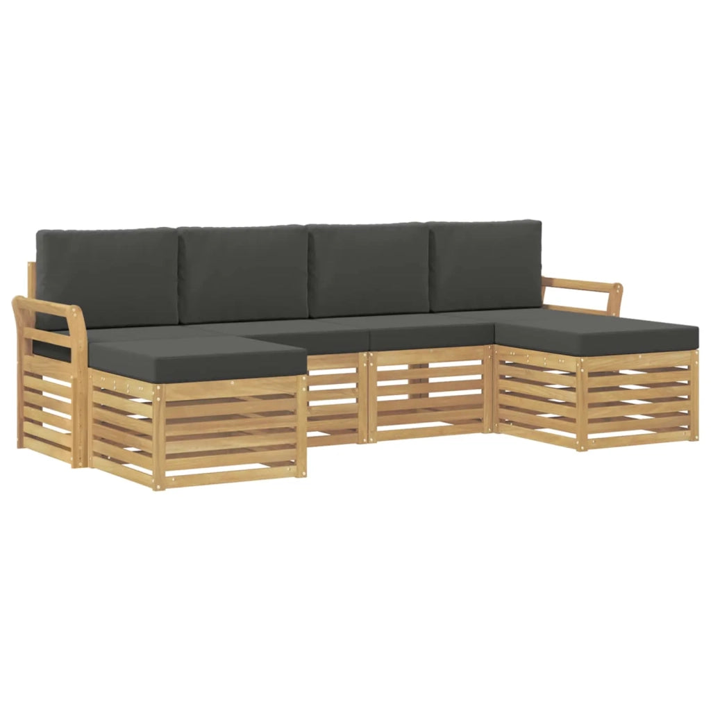Set di divani da esterno 6 pcs Bianco e Antracite 3392277