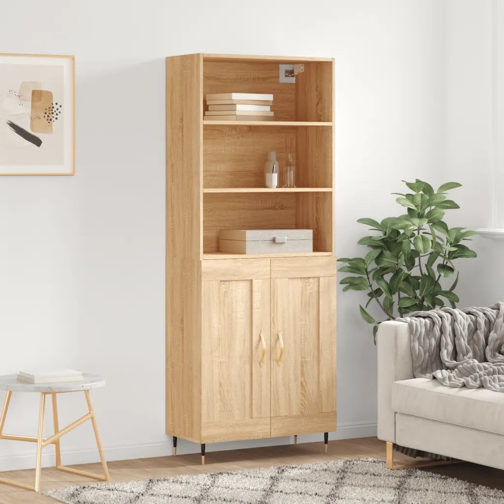 Credenza Rovere Sonoma 69,5x34x180 cm in Legno Multistrato 3189936
