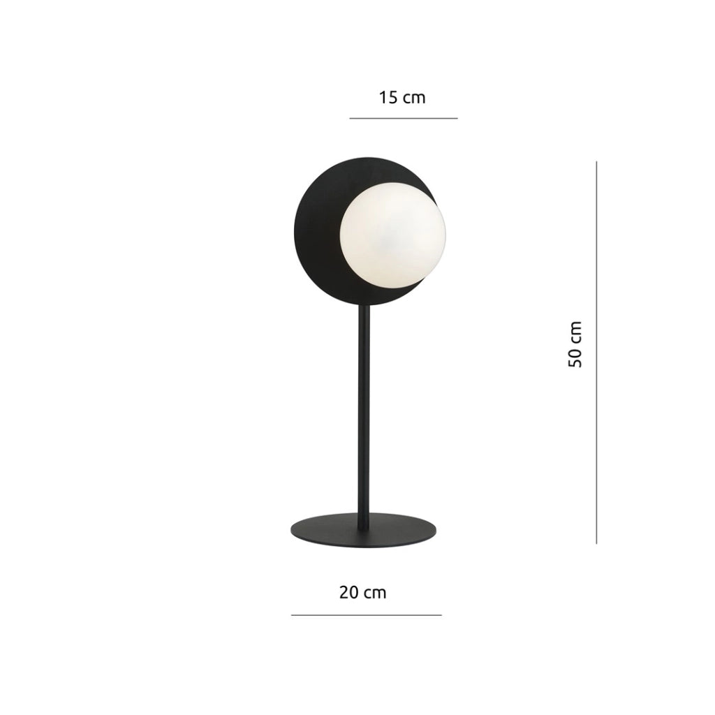 Lampada da tavolo Oslo nera vetro opale E14 Emibig