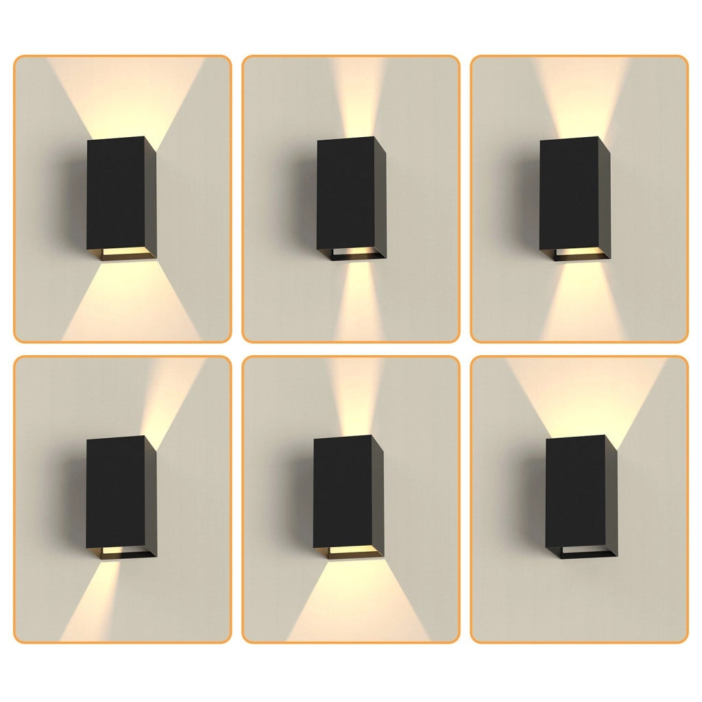 ZMH Applique a LED nera Lampada da parete moderna per esterni e camera da letto