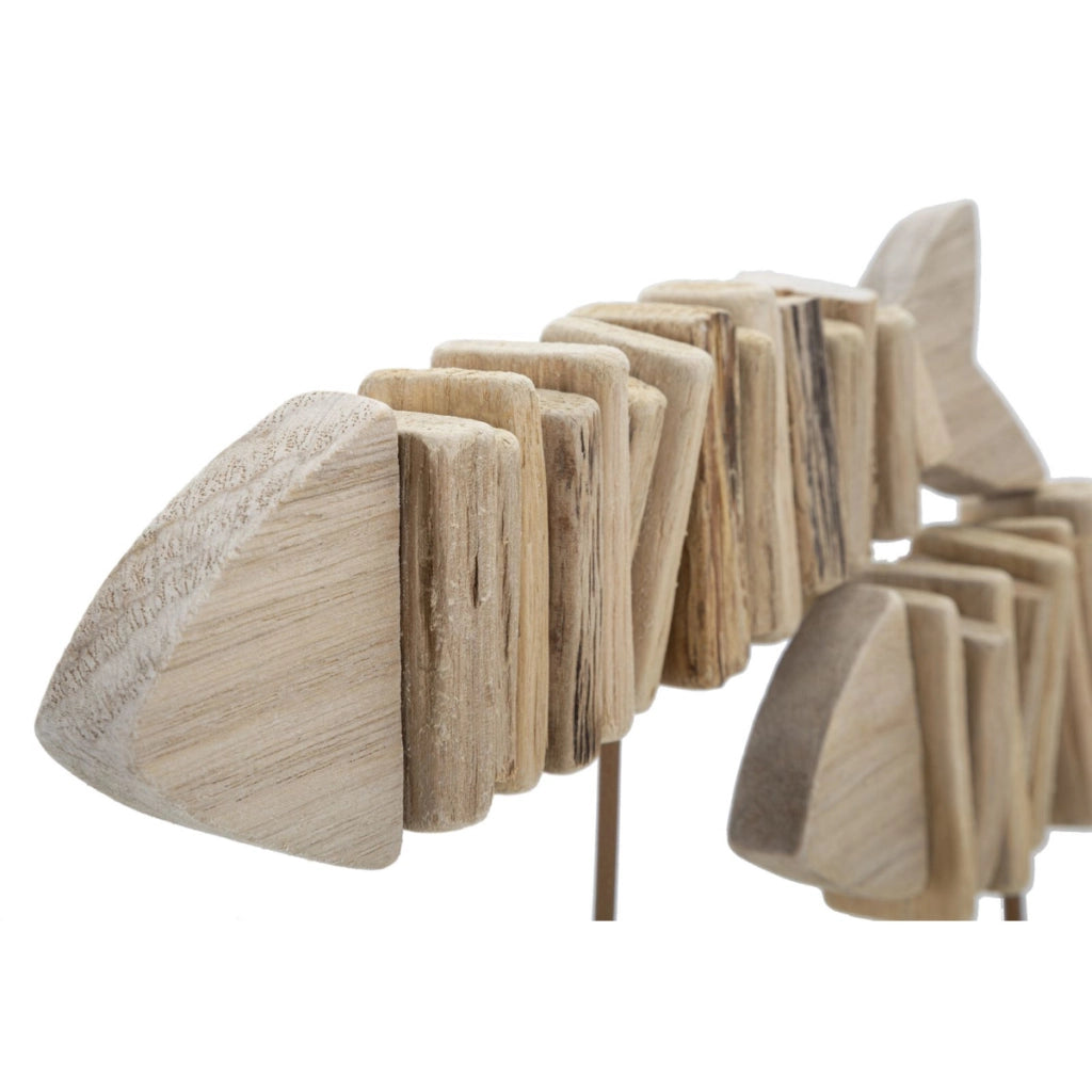 Scultura Pesce 11, Marrone, Legno, 37x10x24 cm