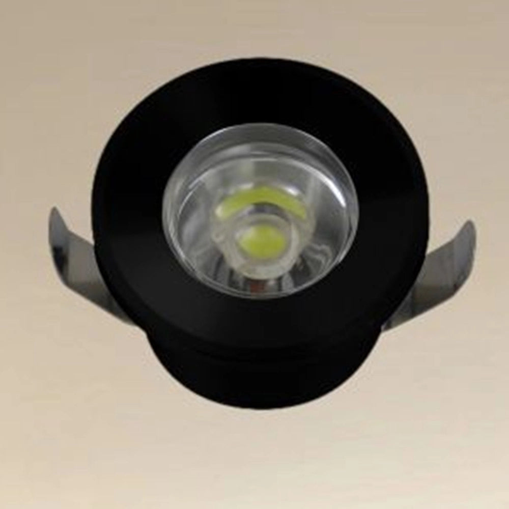 Trade Shop - Faretto 1w Led Incasso A Soffitto Ip20 Nero Mini Spot Segnapassi Luce Calda 00304         