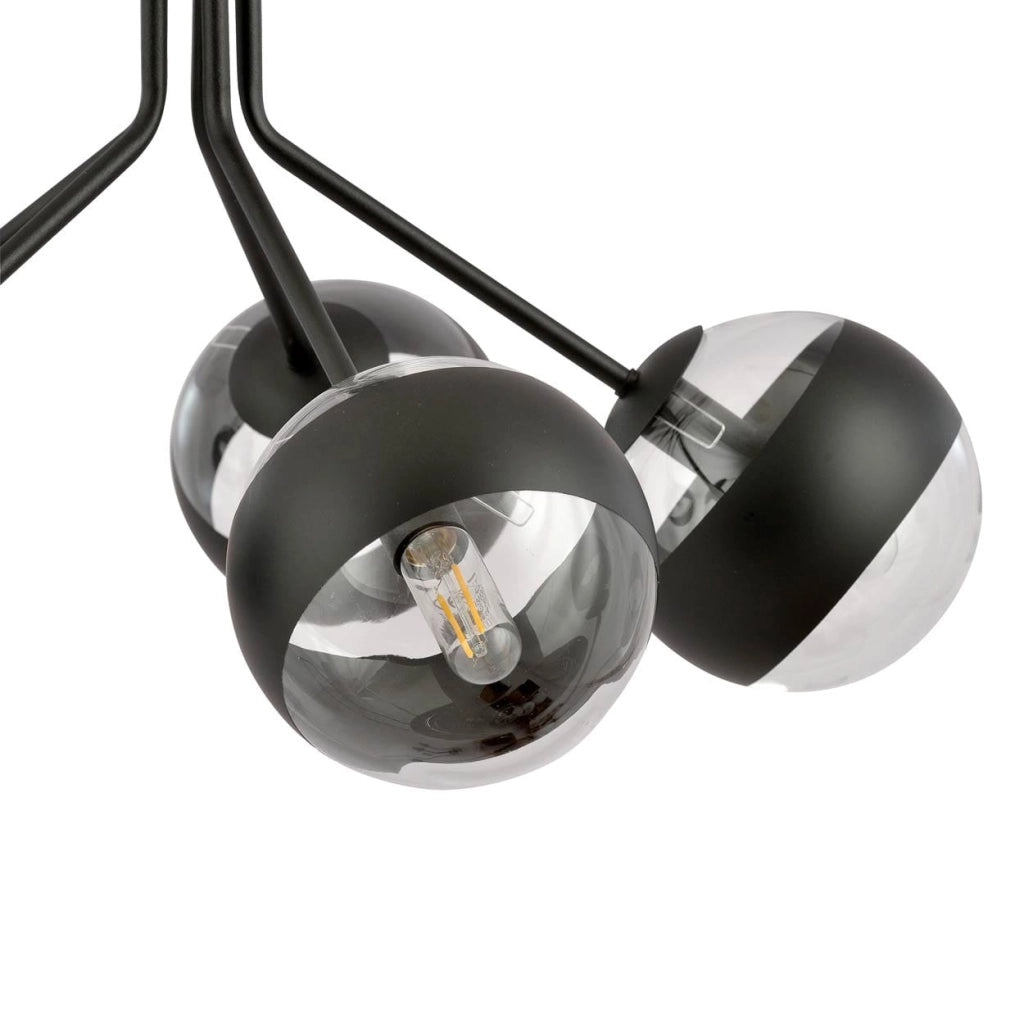 Lampadario Emibig Nova 5 nero/trasparente 5xE14 dimmerabile