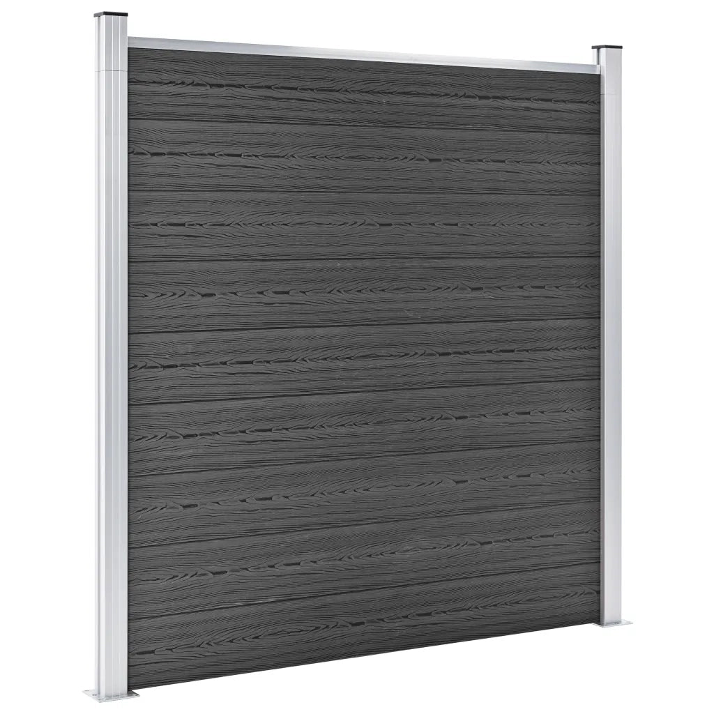 Set Pannelli di Recinzione in WPC 699x186 cm Nero 3070431