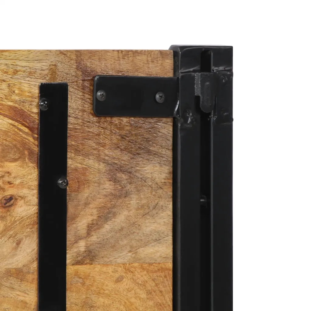 Testiera-Testata 200 cm in Legno Massello di Mango e Ferro