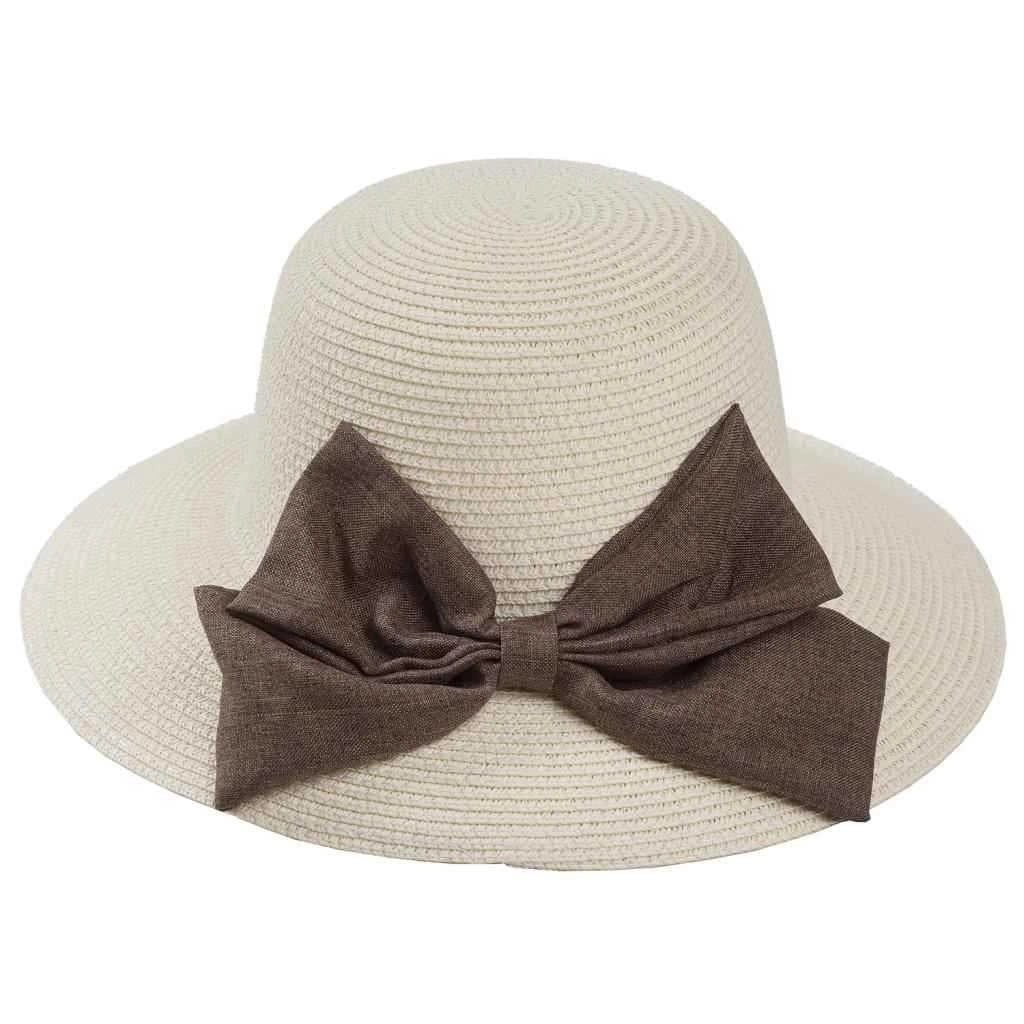 Cappello panna con fiocco 58